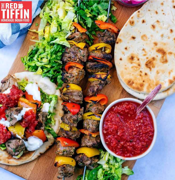 Sizzling Kebab Served at Red Tiffin Takeaway in Glasgow